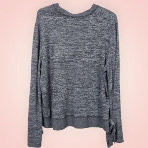 Abercrombie & Fitch Heathered Grey Tie Cuff Sweater Size Large